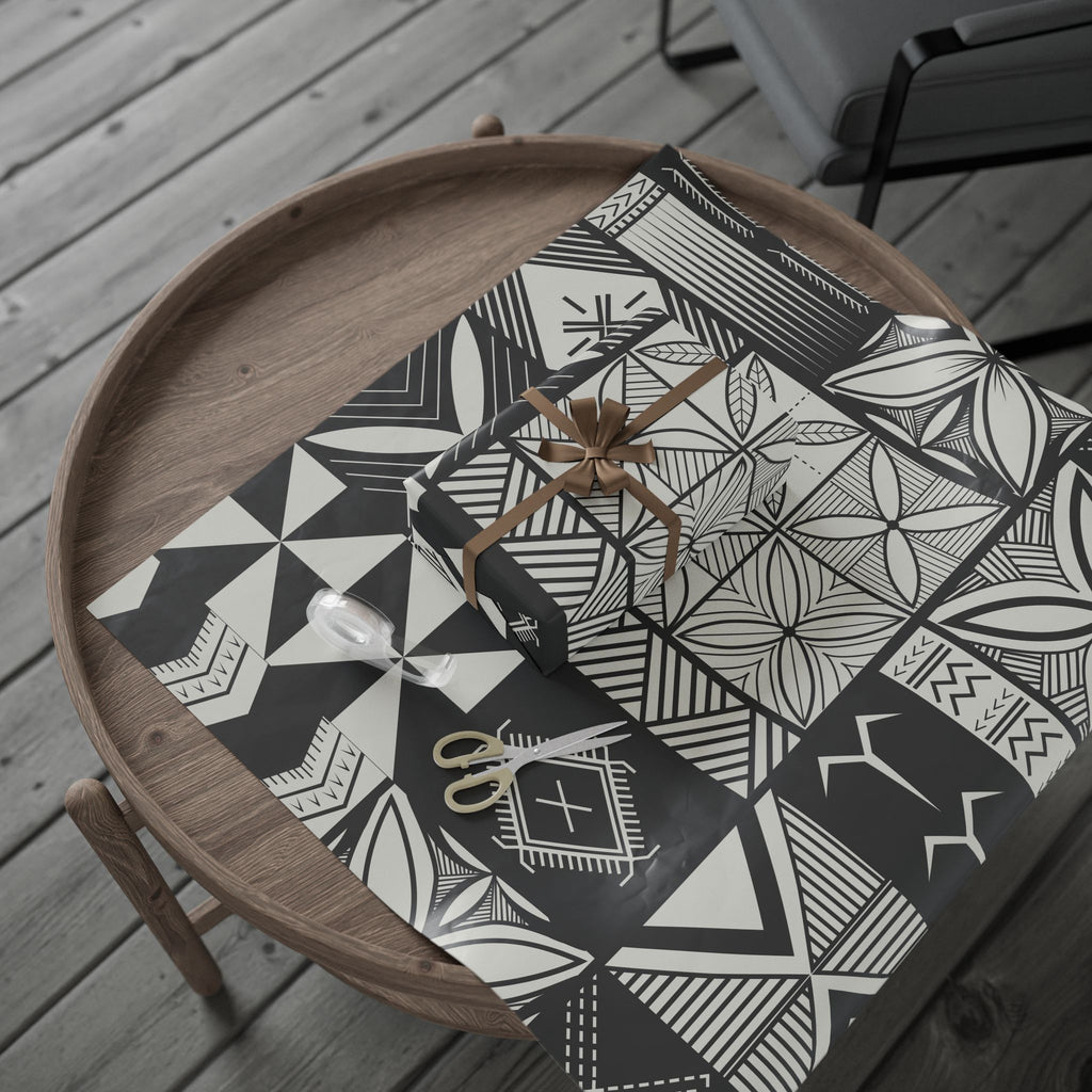 Maluelue (Black & Grey) Wrapping Paper