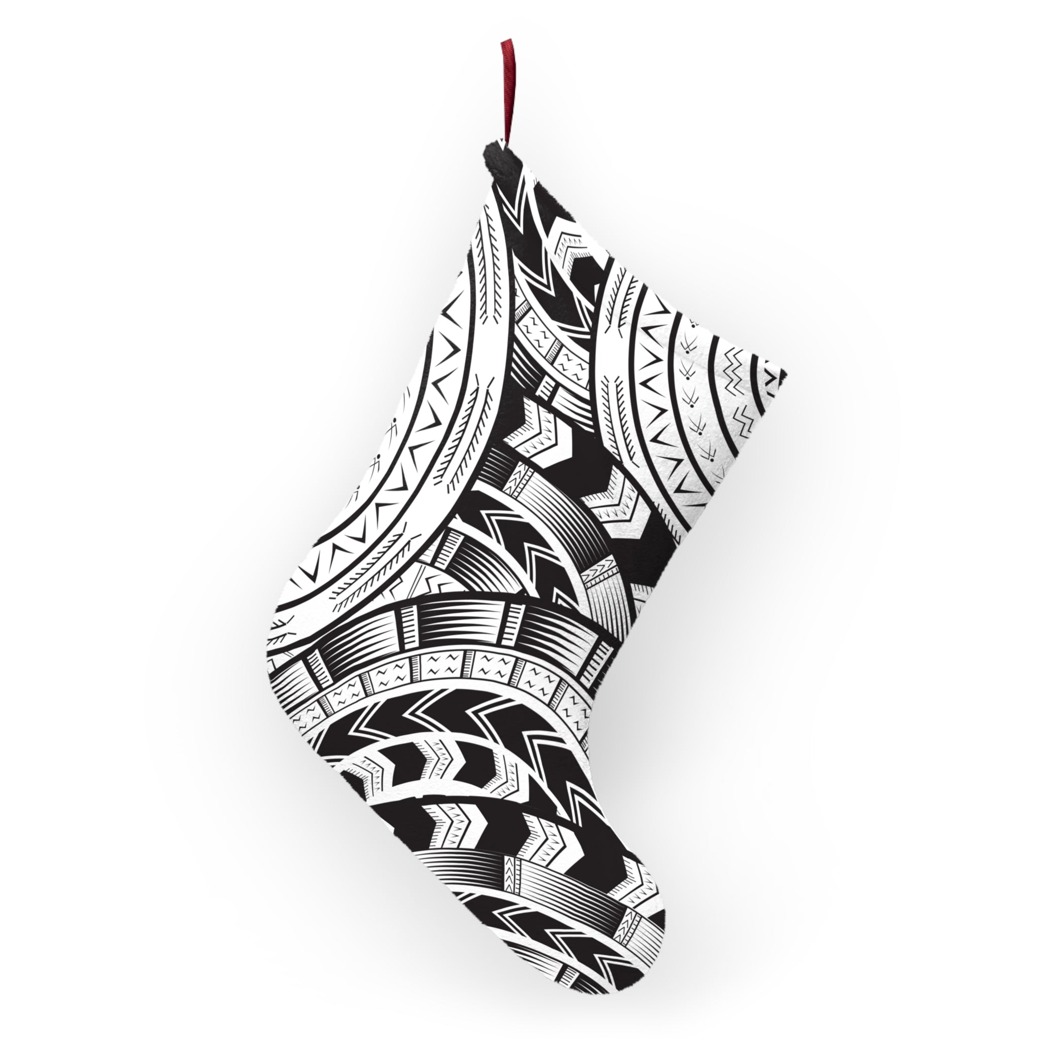 Black and White Tatau Christmas Stocking