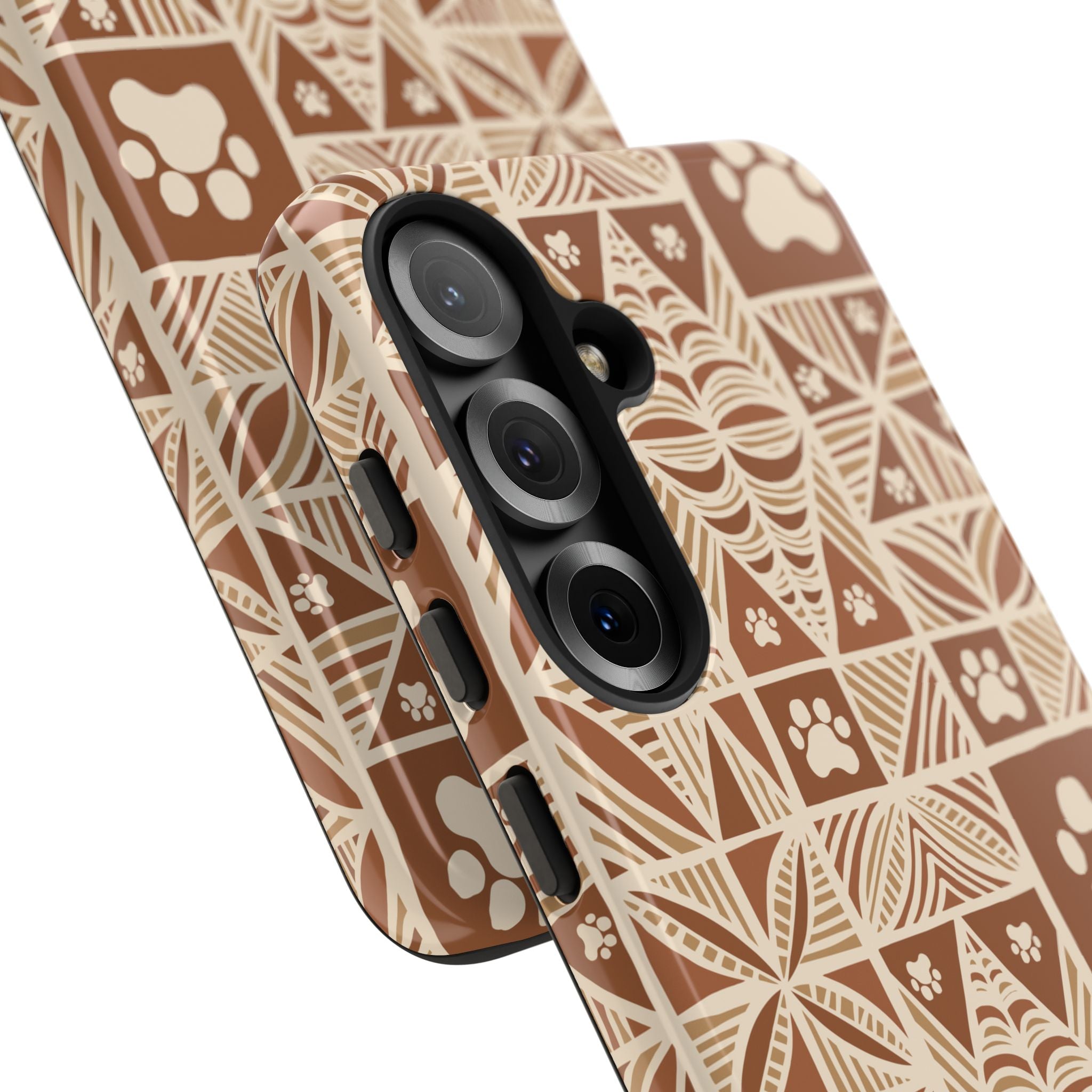 Manu Brown Tribal Paw Print Phone Case — Patterned All-Over-Print Phone Case
