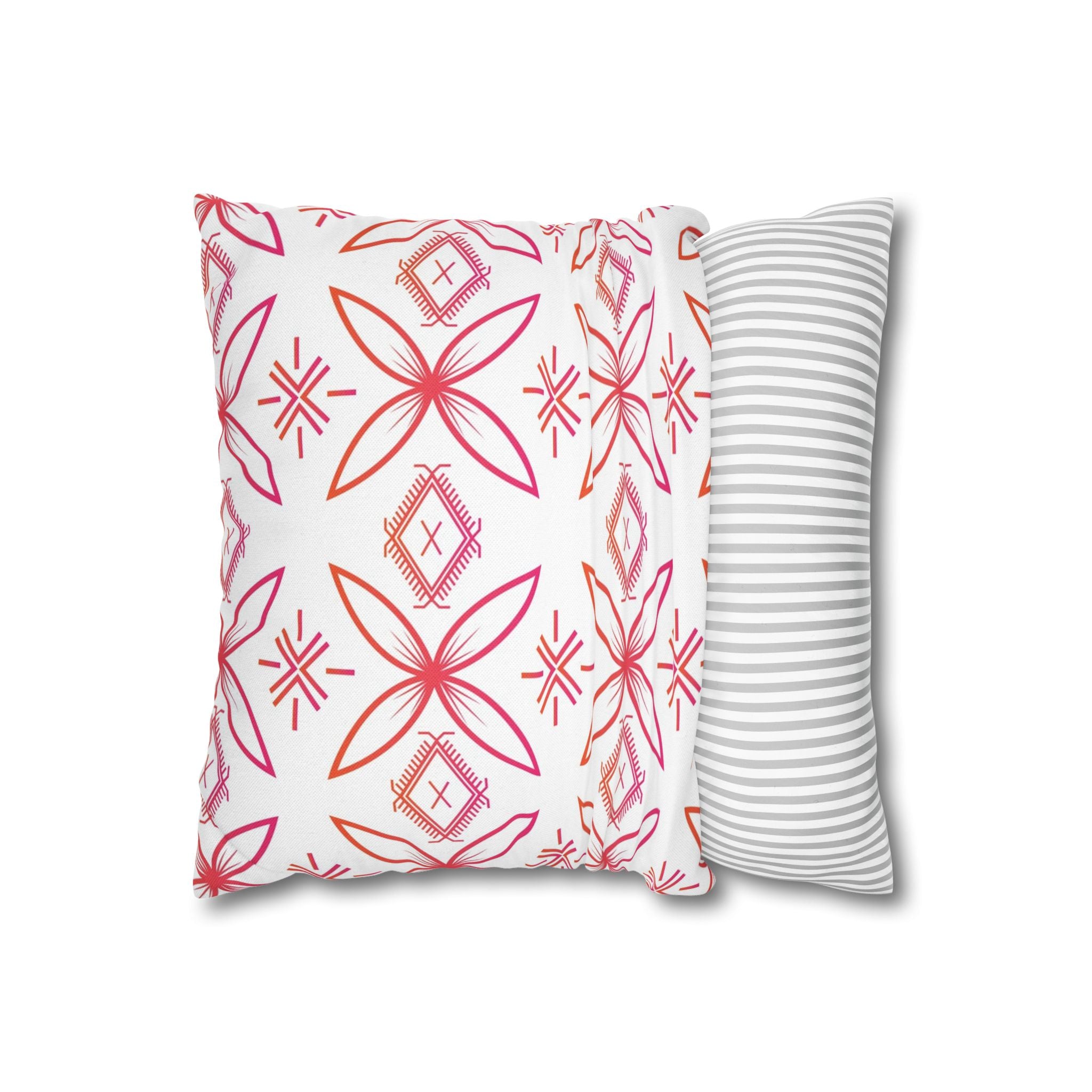 Fuli (Pink & Orange) Square Pillow Case