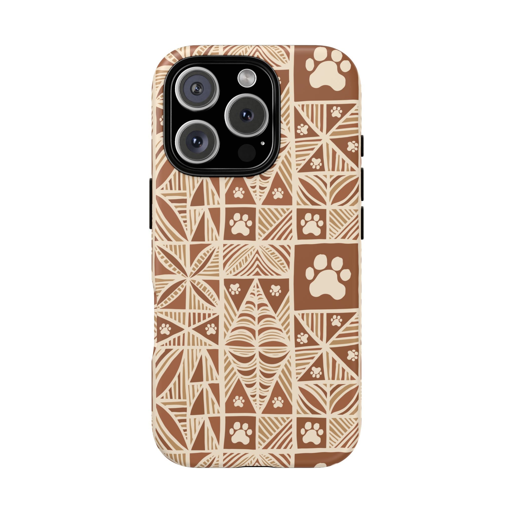 Manu Brown Tribal Paw Print Phone Case — Patterned All-Over-Print Phone Case