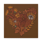 Terra Cotta Floral Heart Canvas