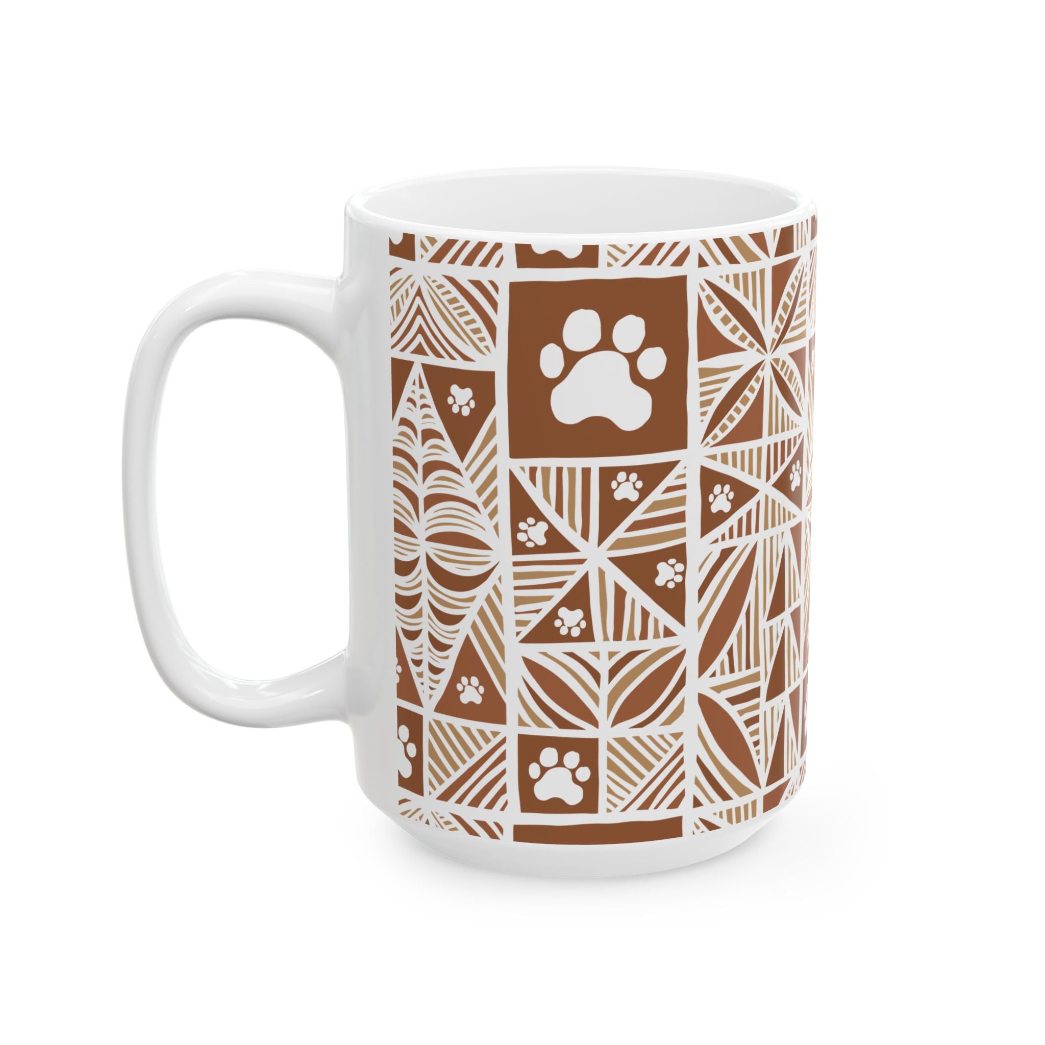 Manu Paw Print Pattern Ceramic Mug (11oz)
