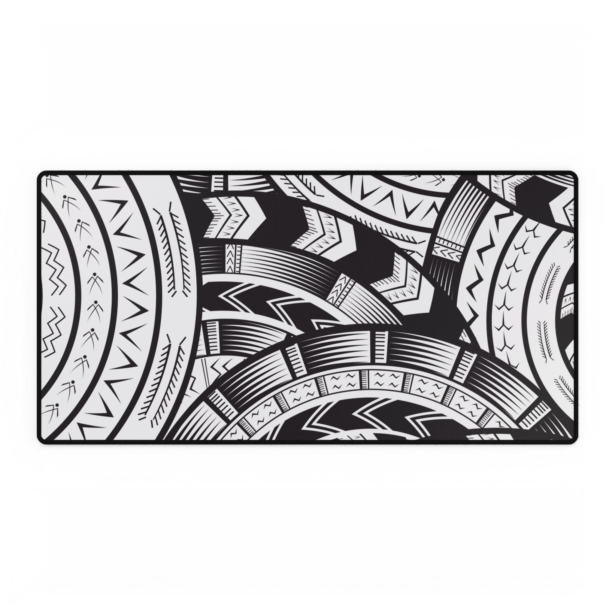 Black and White Tatau Desk Mat