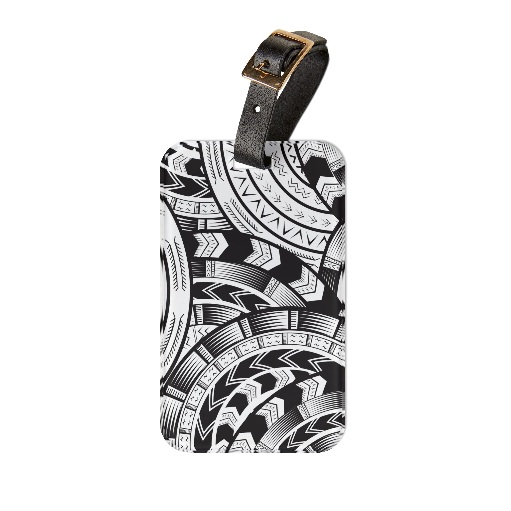 Black and White Tatau Luggage Tag