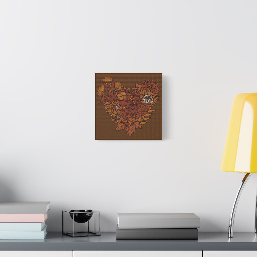 Terra Cotta Floral Heart Canvas