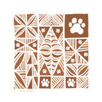 Manu Brown Tribal Paw Print Sticker — Patterned All-Over-Print Sticker