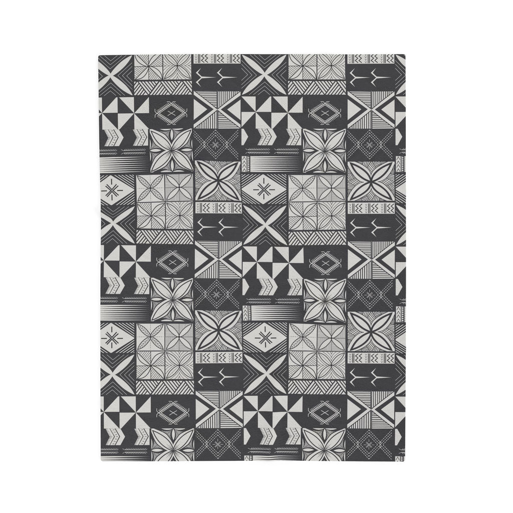 Maluelue (Black & Grey) Velveteen Plush Blanket