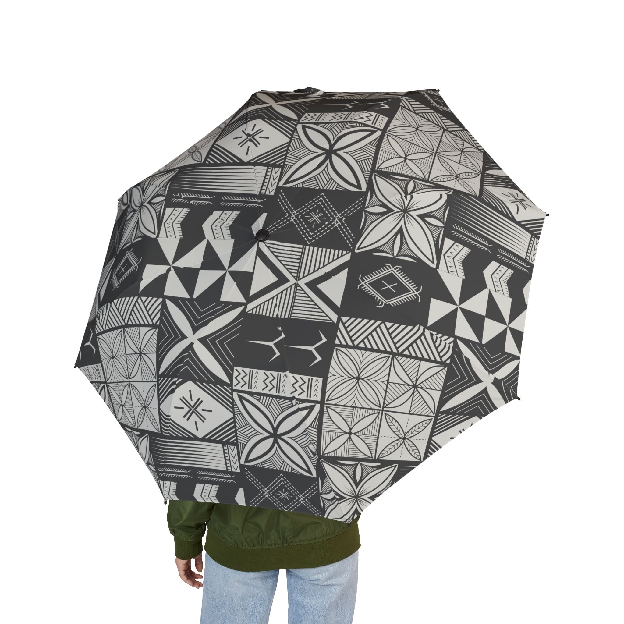 Maluelue (Black & Grey) Foldable Umbrella