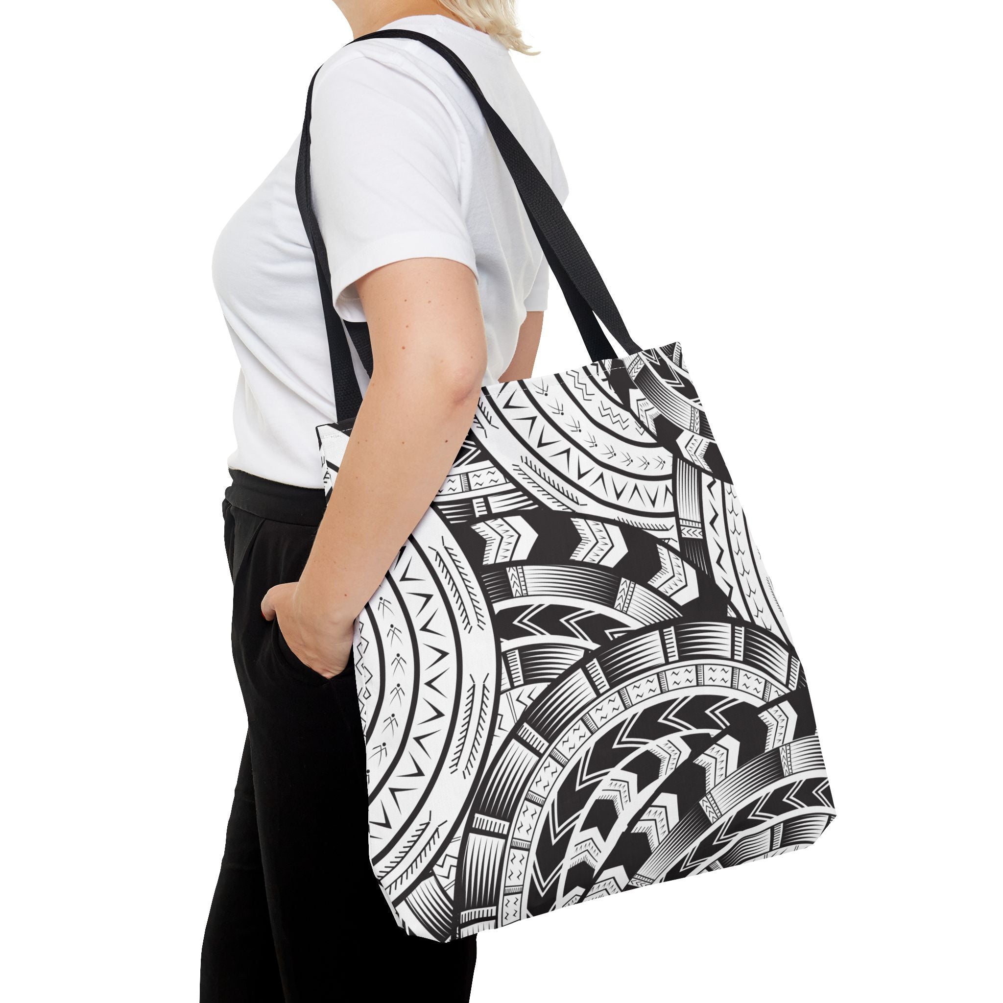 Black and White Tatau Tote Bag