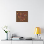 Terra Cotta Floral Heart Canvas