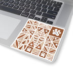 Manu Brown Tribal Paw Print Sticker — Patterned All-Over-Print Sticker
