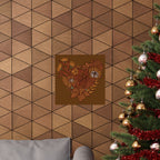Terra Cotta Floral Heart Poster