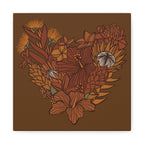 Terra Cotta Floral Heart Canvas