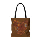 Terra Cotta Floral Heart Tote Bag
