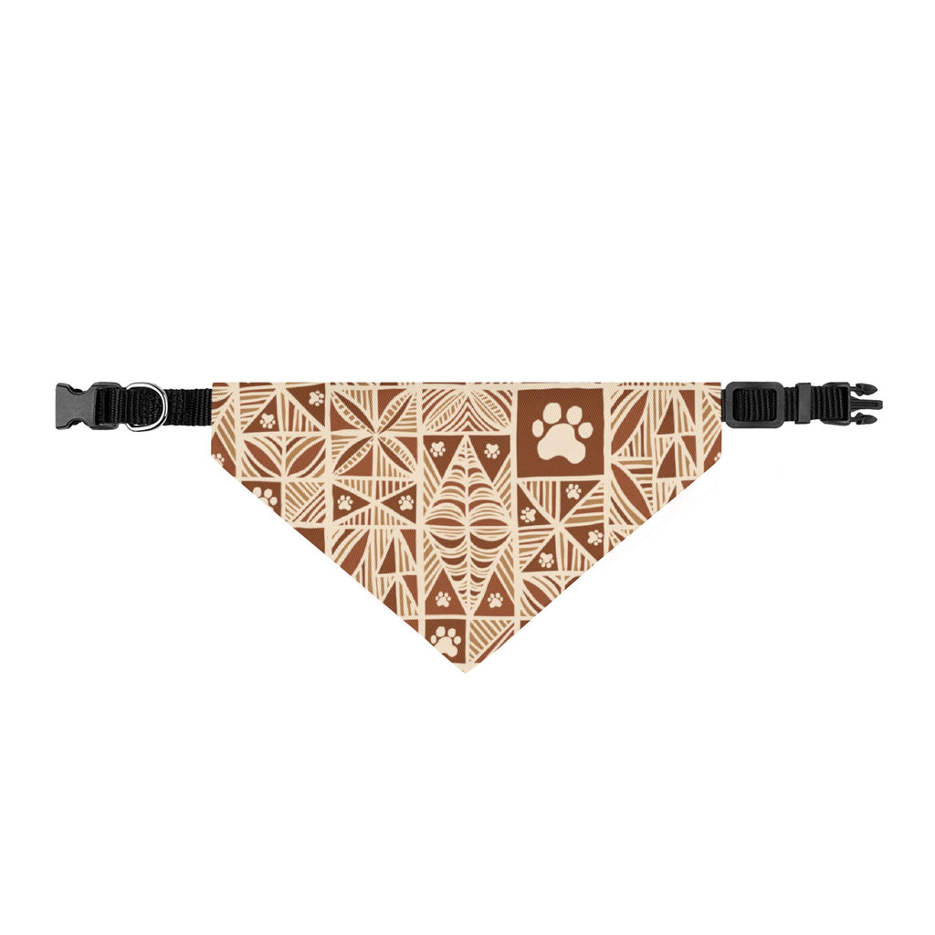 Manu Brown Tribal Paw Print Bandana Collar — Adjustable Dog & Cat Neck