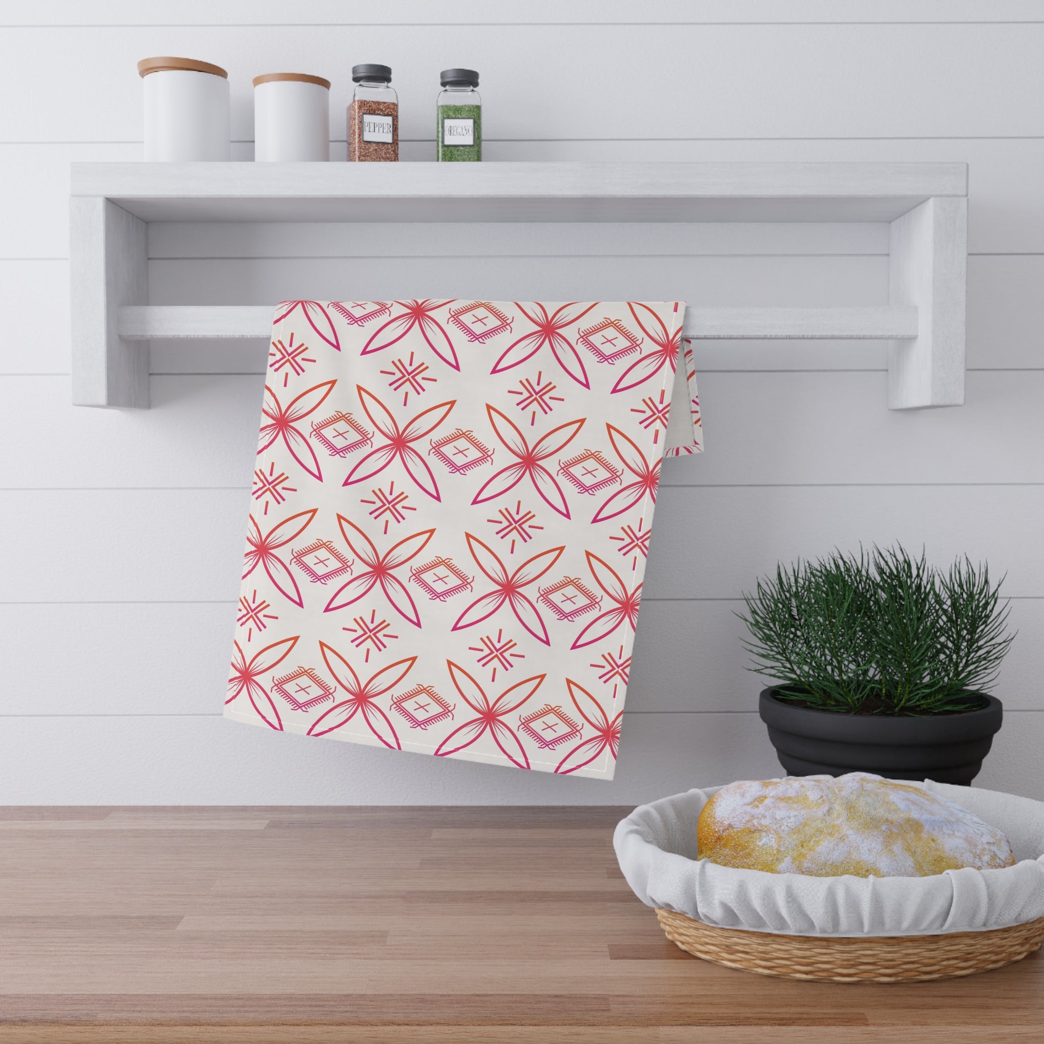 Fuli (Pink & Orange) Tea Towel
