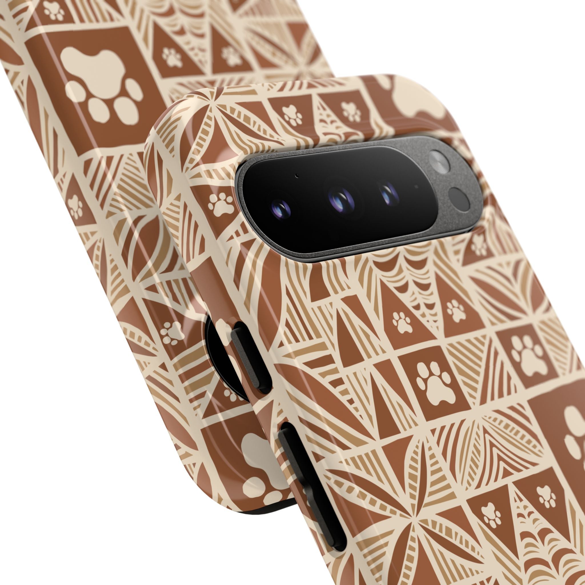 Manu Brown Tribal Paw Print Phone Case — Patterned All-Over-Print Phone Case