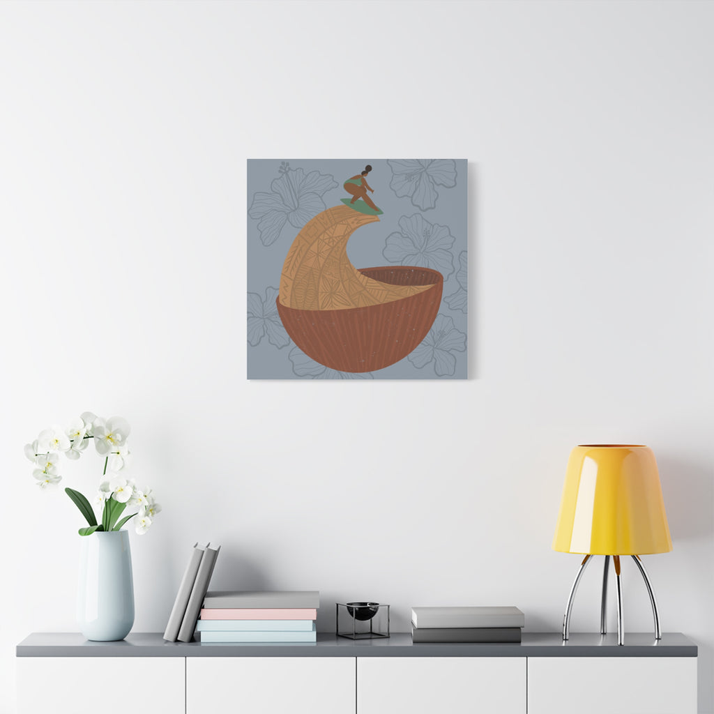 Surfing Kava Queen Canvas