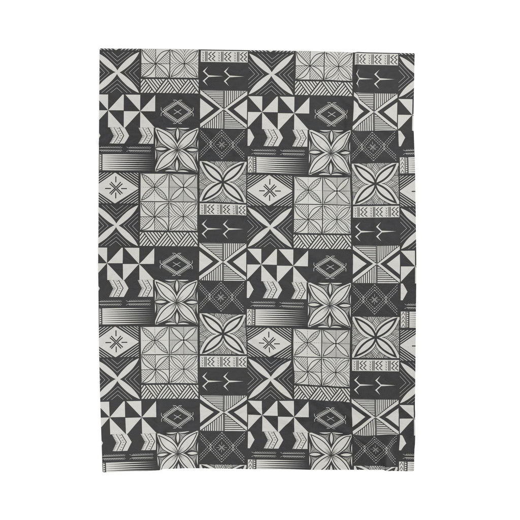 Maluelue (Black & Grey) Velveteen Plush Blanket