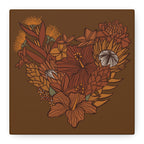 Terra Cotta Floral Heart Canvas