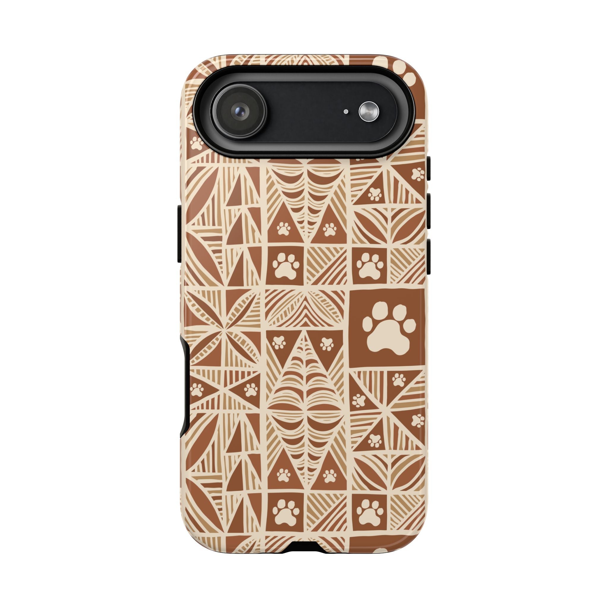 Manu Brown Tribal Paw Print Phone Case — Patterned All-Over-Print Phone Case