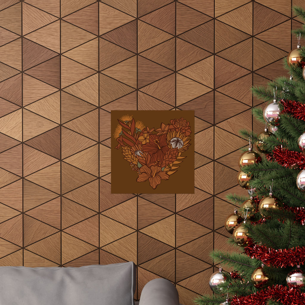 Terra Cotta Floral Heart Poster