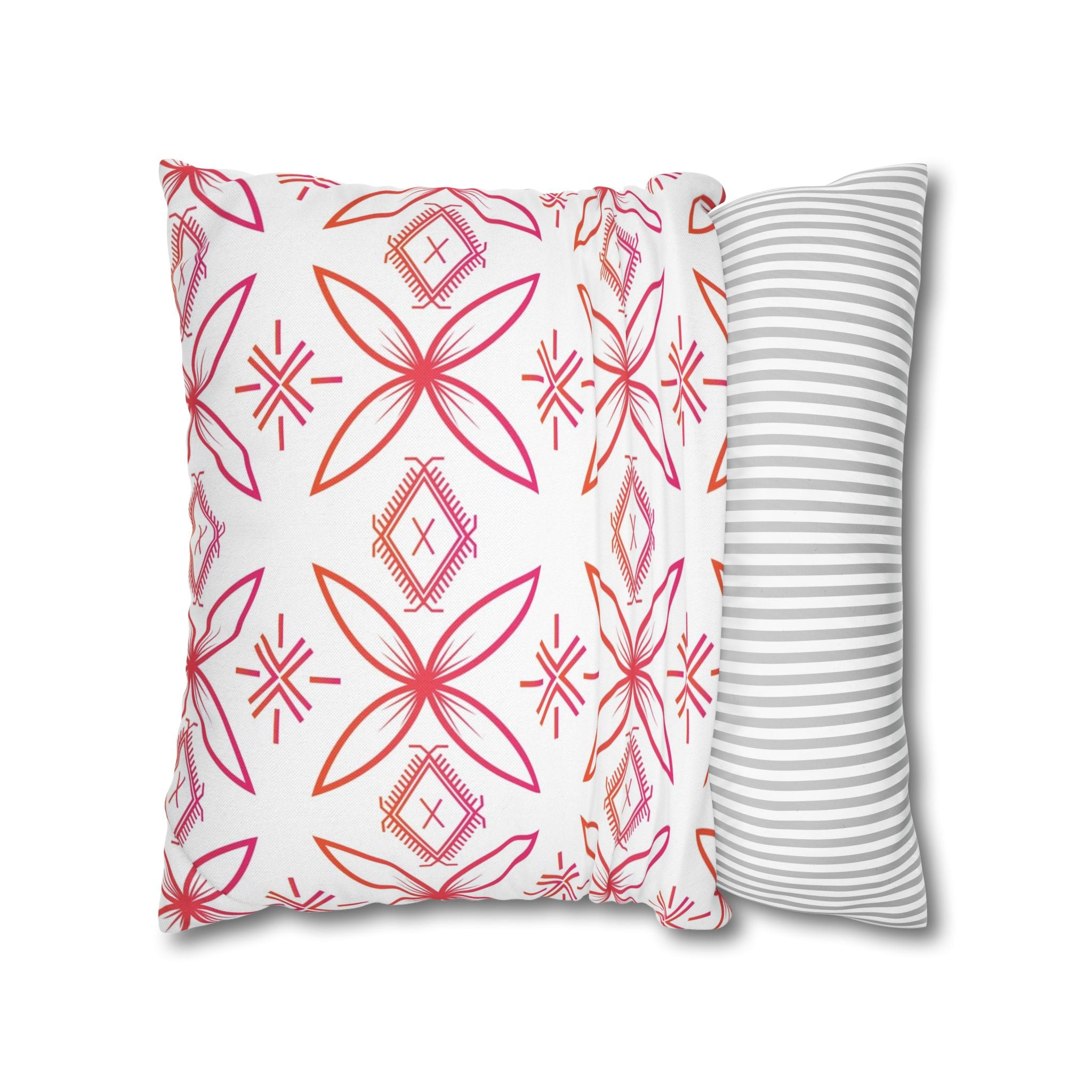 Fuli (Pink & Orange) Square Pillow Case