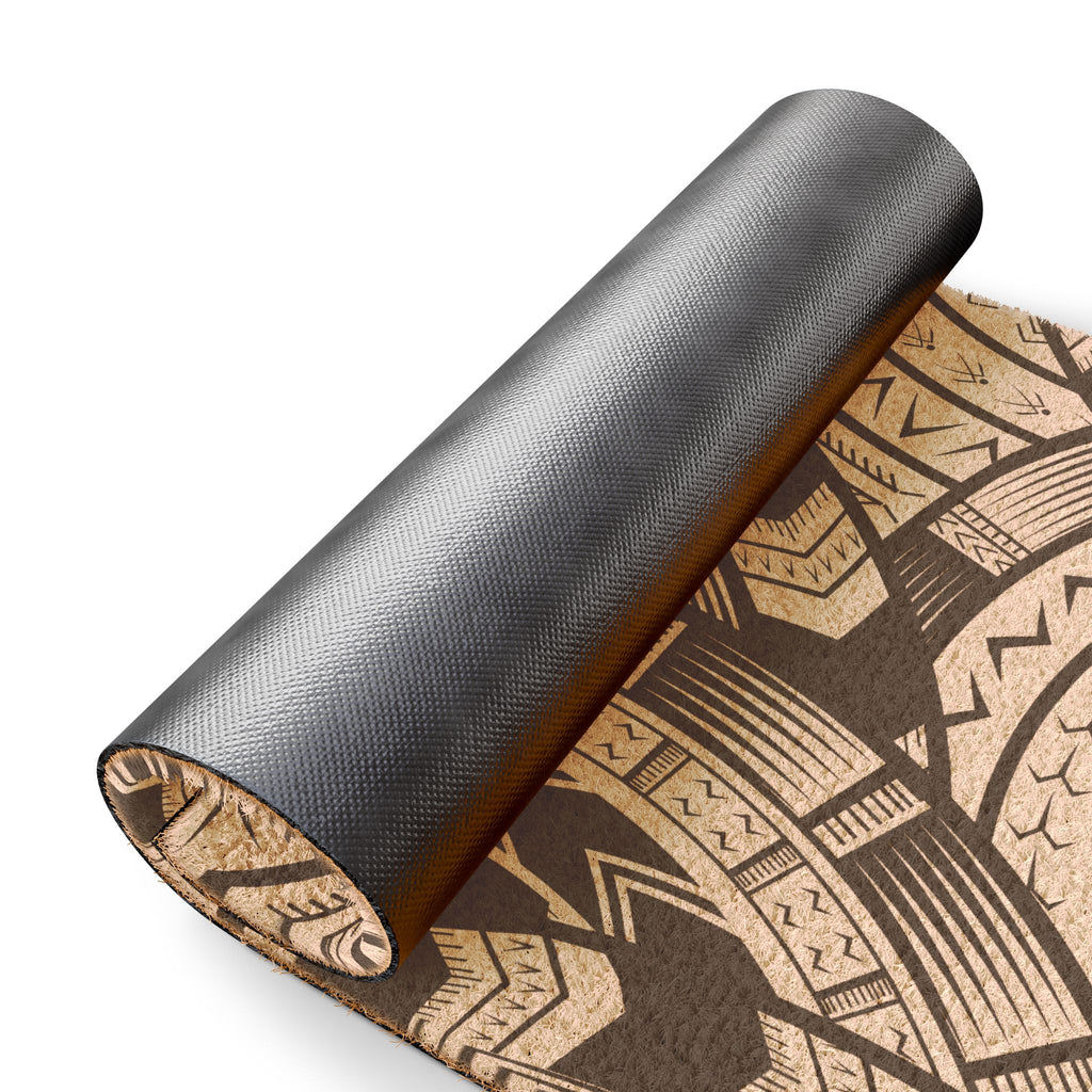 Black and White Tatau Door Mat