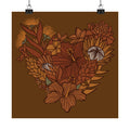 Terra Cotta Floral Heart Poster