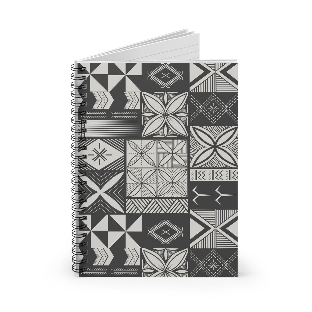 Maluelue (Black & Grey) Spiral Notebook