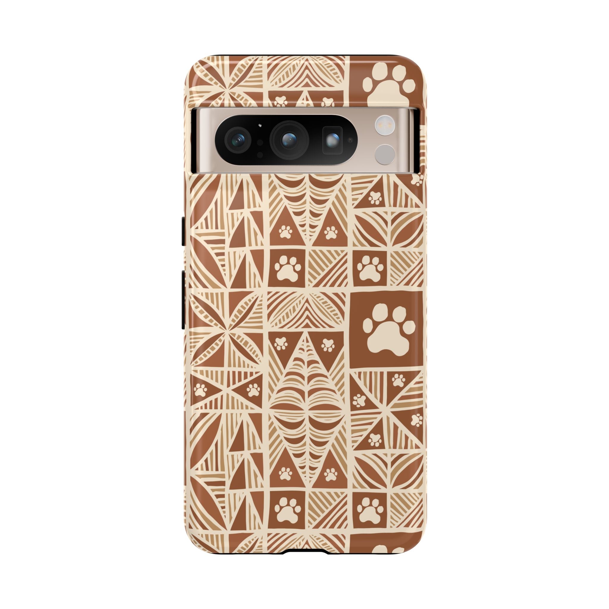 Manu Brown Tribal Paw Print Phone Case — Patterned All-Over-Print Phone Case