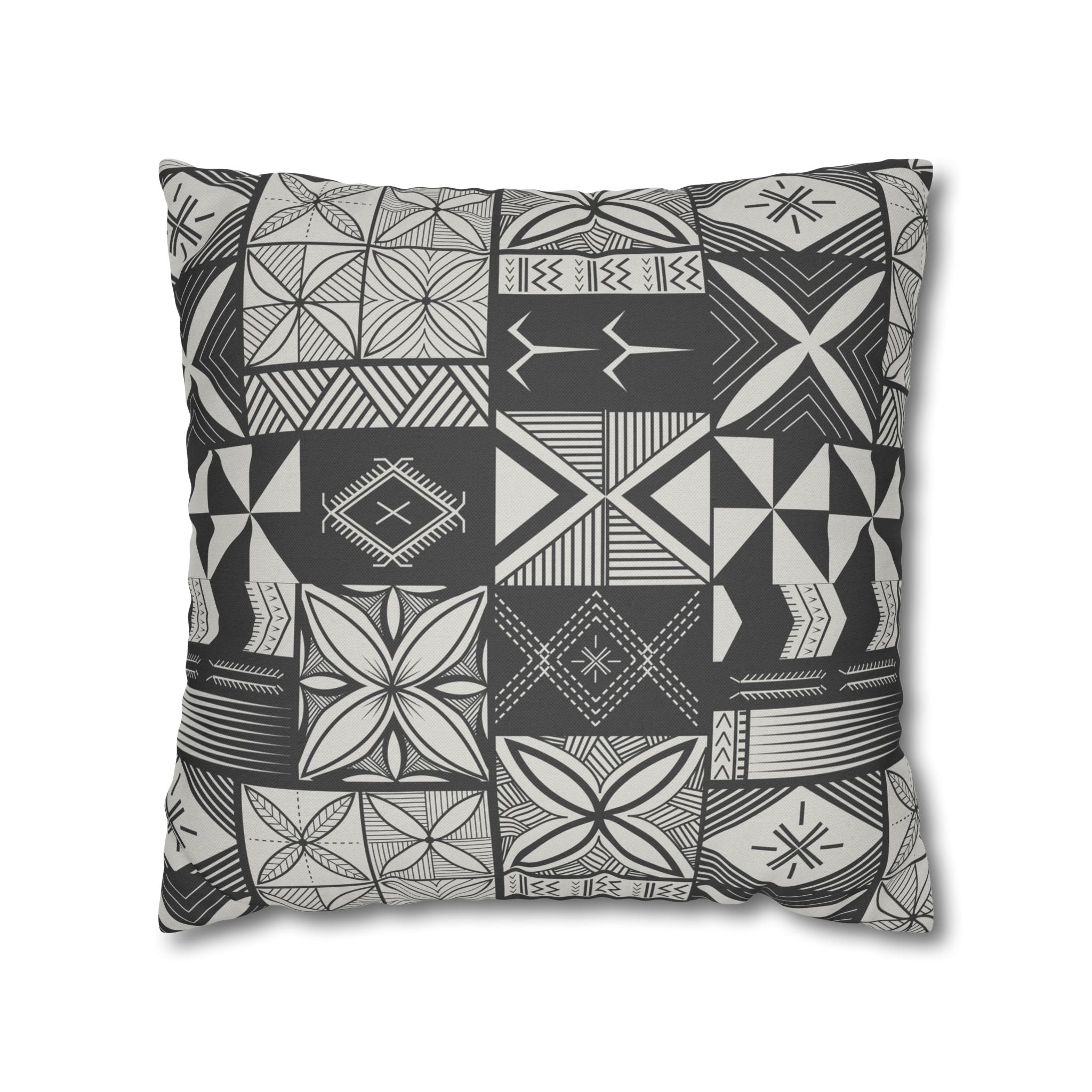 Maluelue (Black & Grey) Square Pillow Case