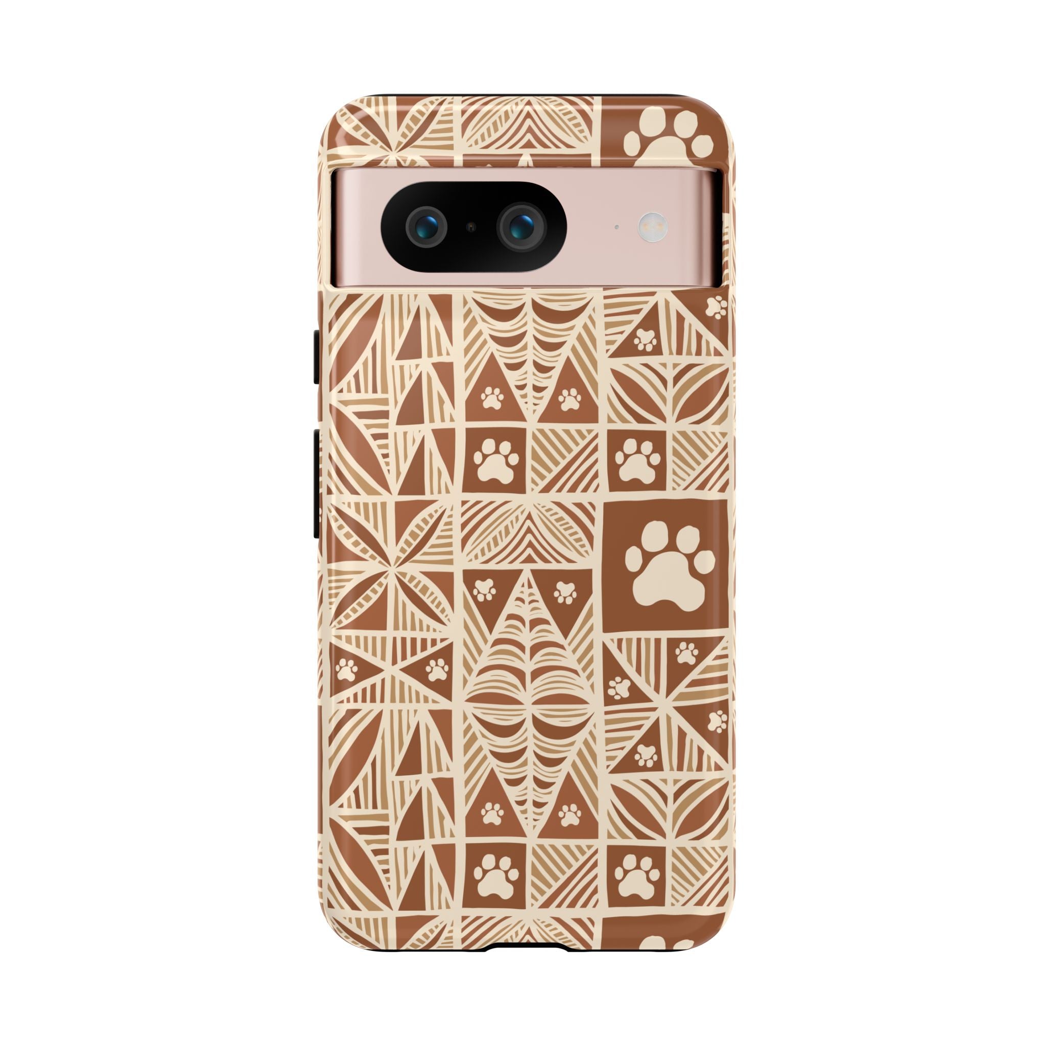 Manu Brown Tribal Paw Print Phone Case — Patterned All-Over-Print Phone Case