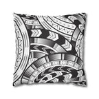 Black and White Tatau Square Pillow Case