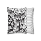 Black and White Tatau Square Pillow Case