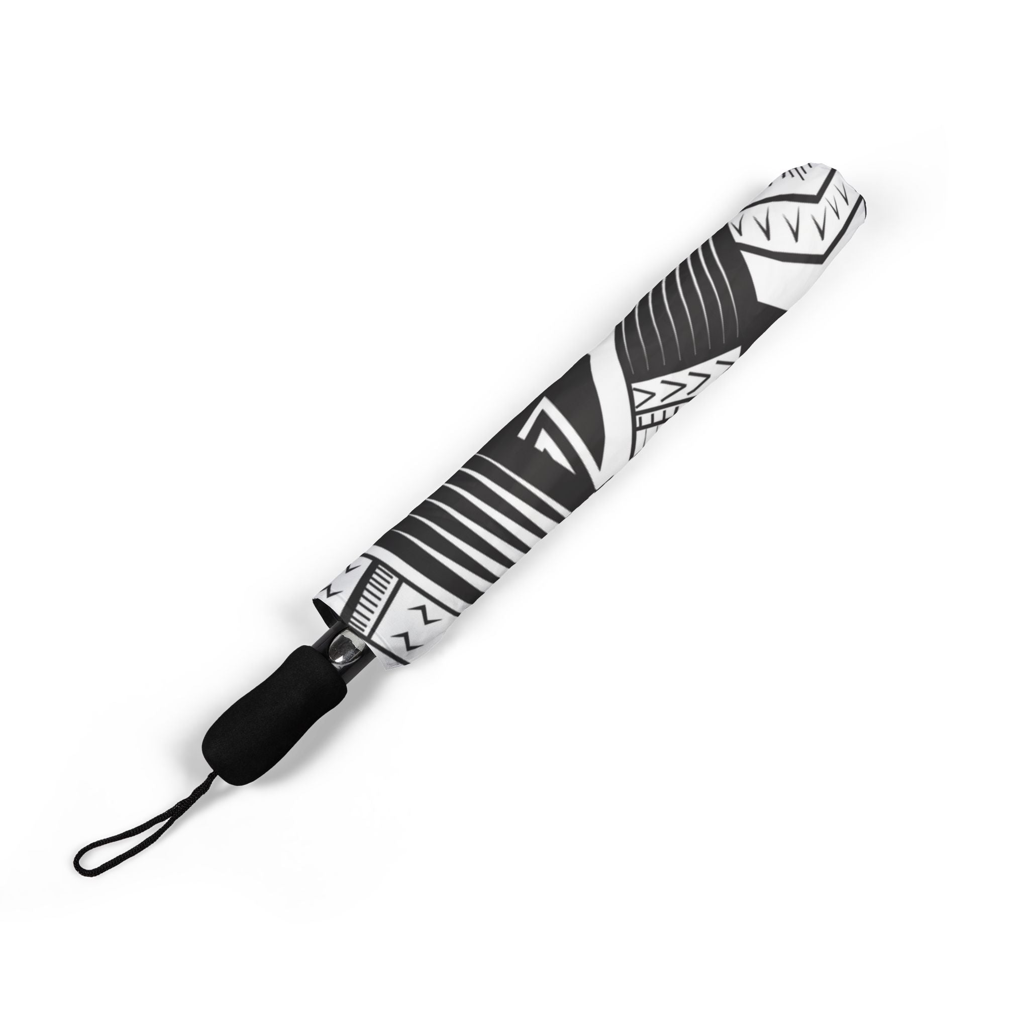 Black and White Tatau Foldable Umbrella