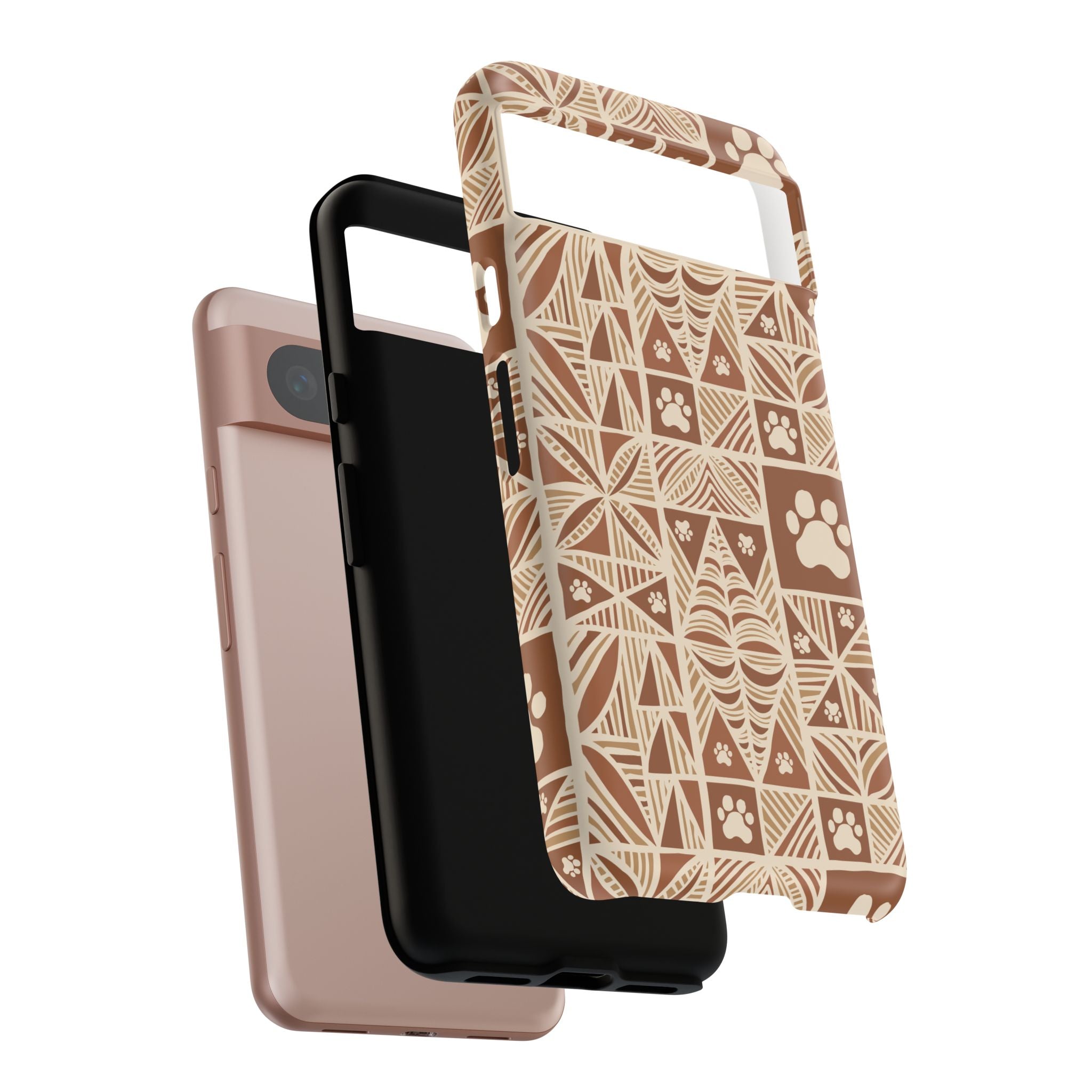 Manu Brown Tribal Paw Print Phone Case — Patterned All-Over-Print Phone Case