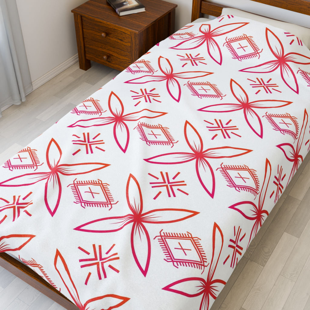 Fuli (Pink & Orange) Velveteen Plush Blanket