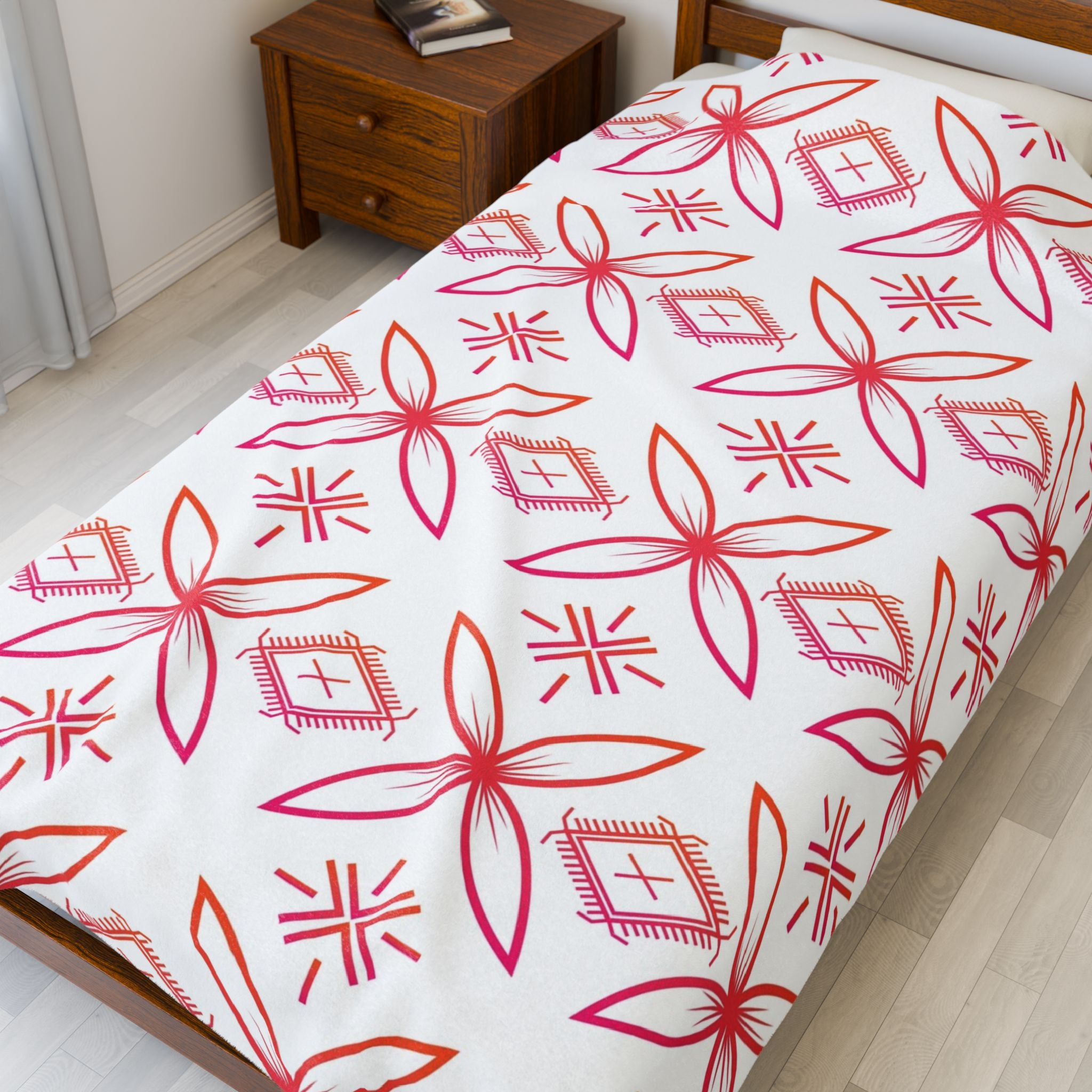 Fuli (Pink & Orange) Velveteen Plush Blanket