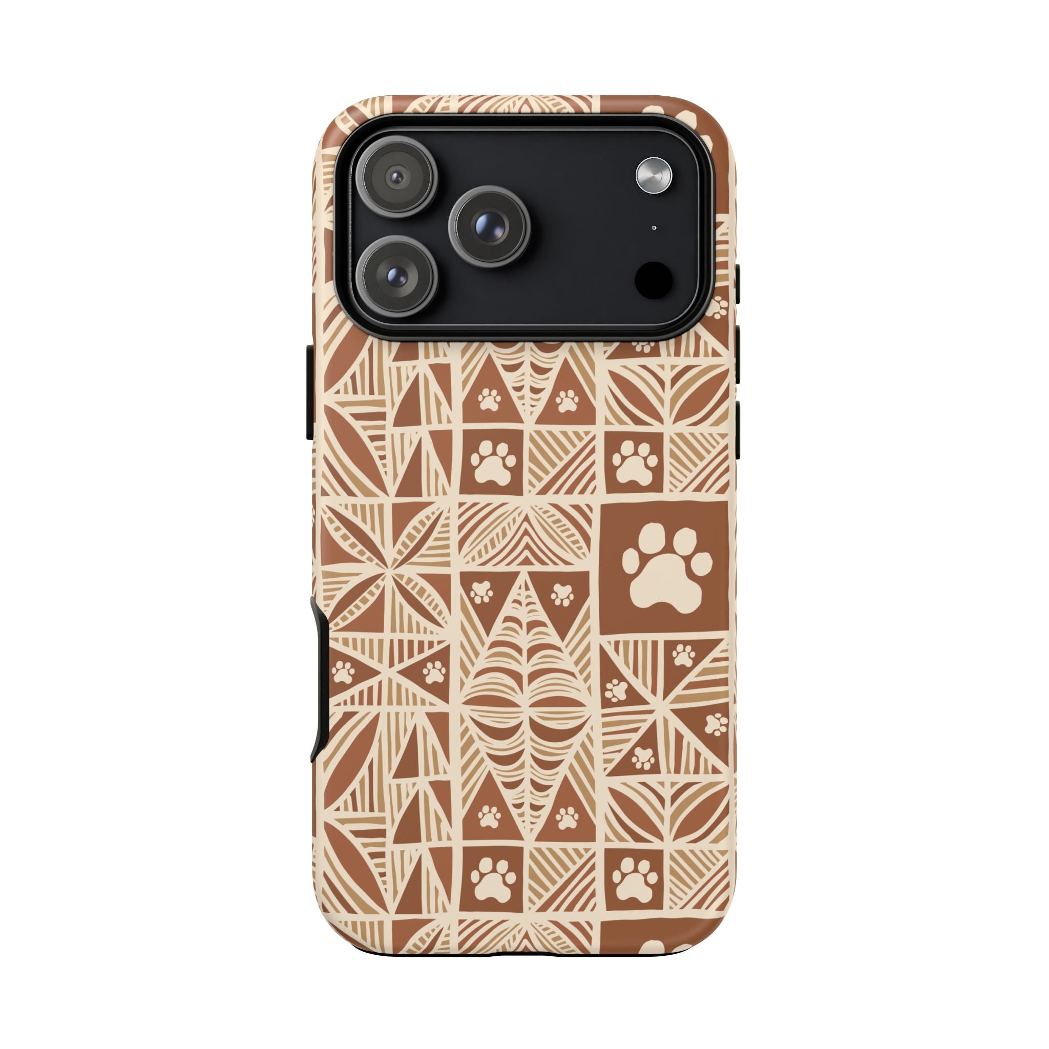 Manu Brown Tribal Paw Print Phone Case — Patterned All-Over-Print Phone Case