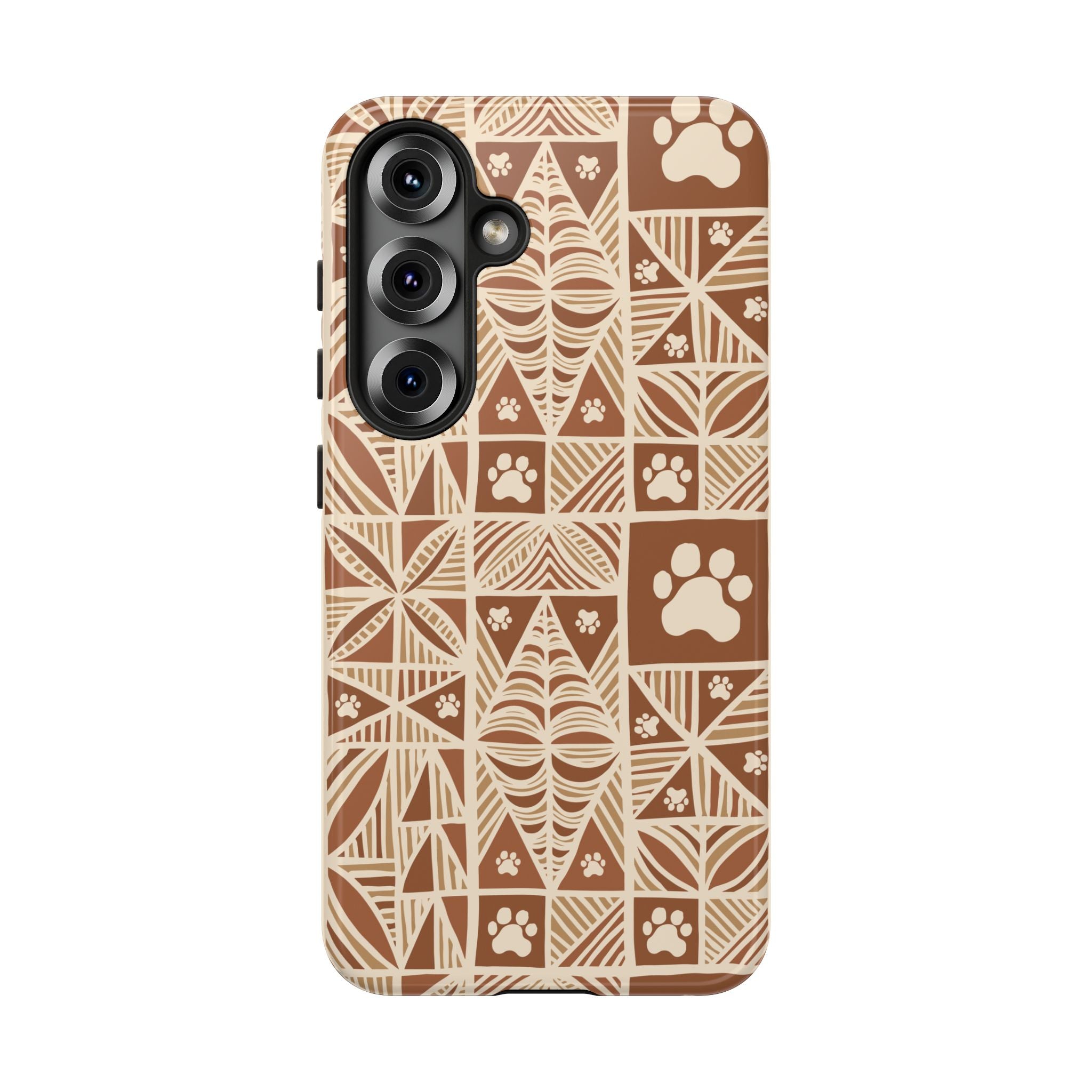 Manu Brown Tribal Paw Print Phone Case — Patterned All-Over-Print Phone Case