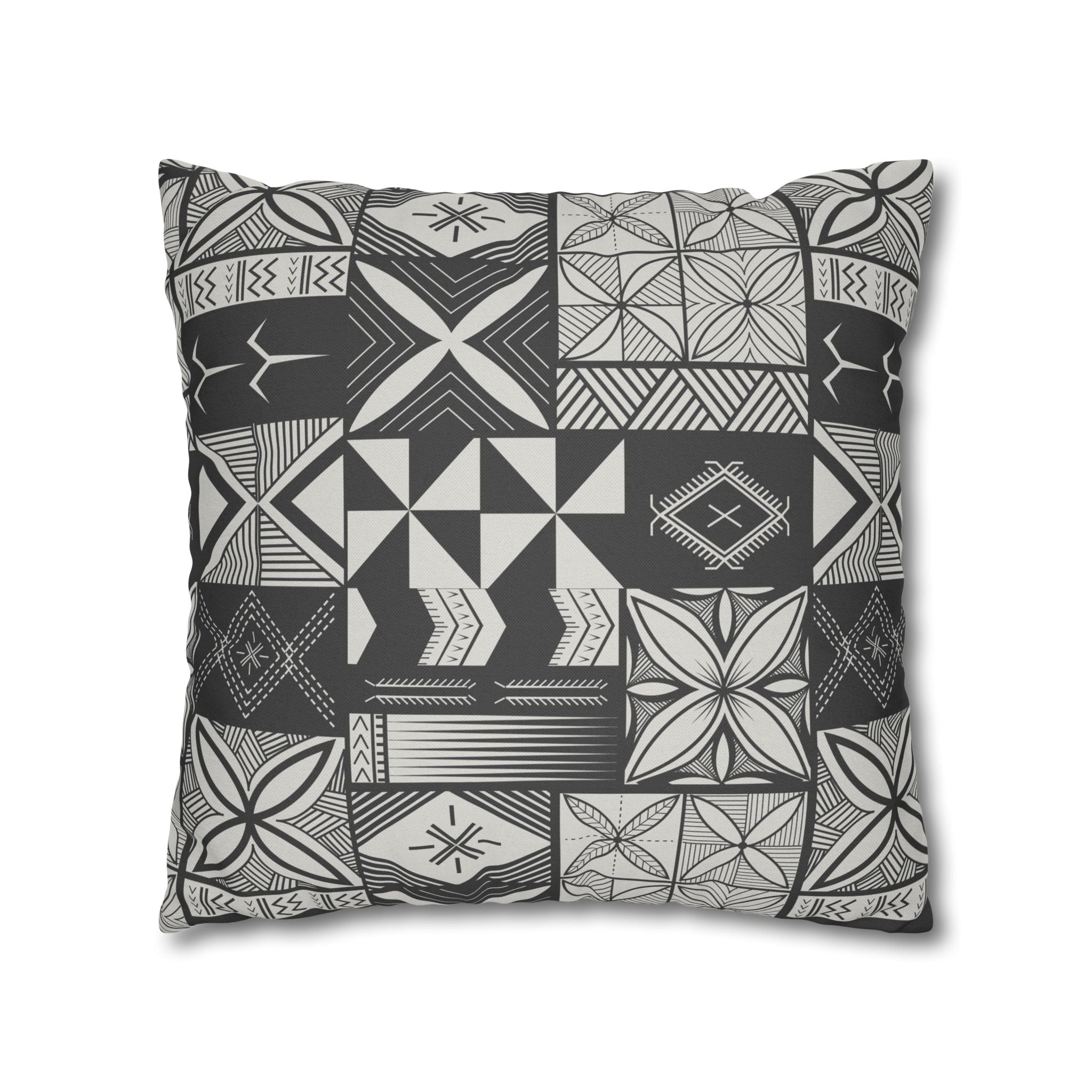 Maluelue (Black & Grey) Square Pillow Case