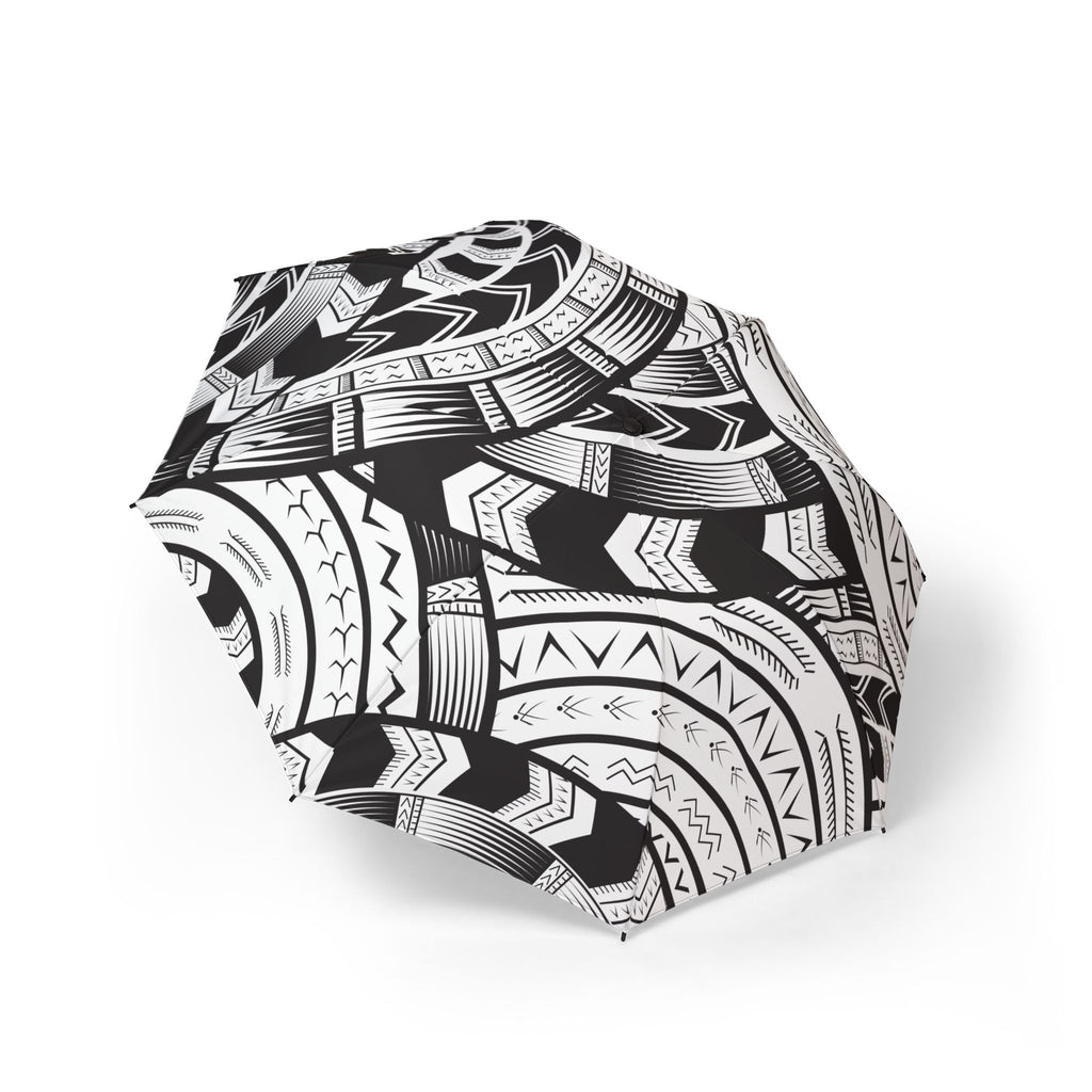 Black and White Tatau Foldable Umbrella