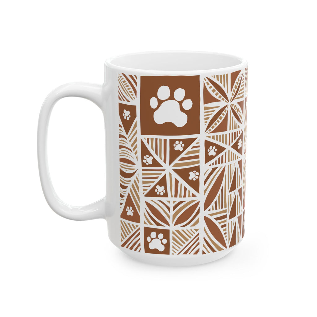 Manu Paw Print Pattern Ceramic Mug (15oz)