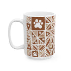 Manu Paw Print Pattern Ceramic Mug (15oz)