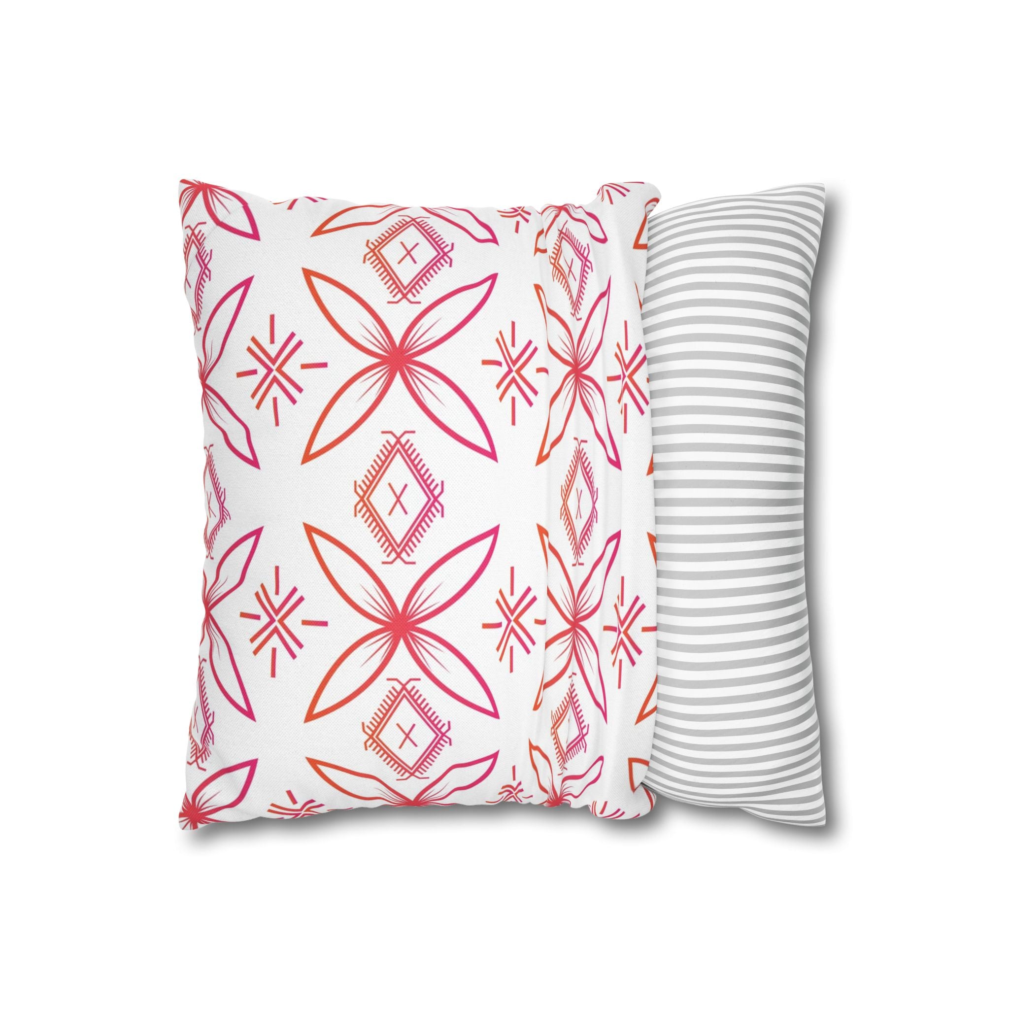 Fuli (Pink & Orange) Square Pillow Case