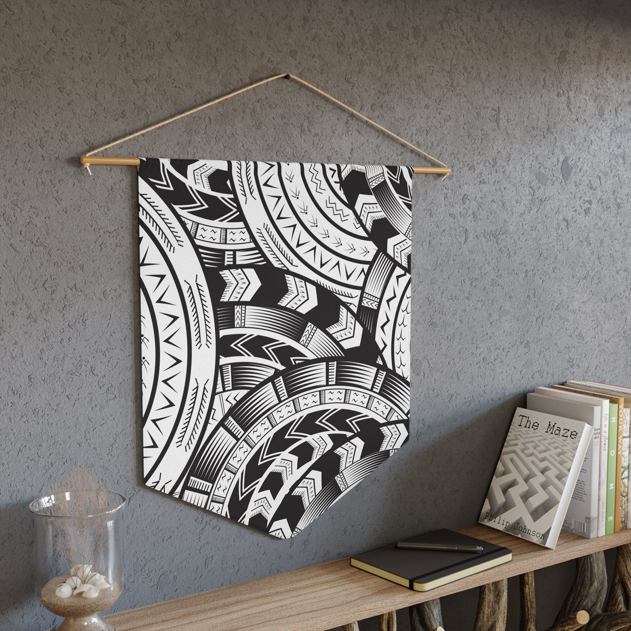 Black and White Tatau Pennant Banner