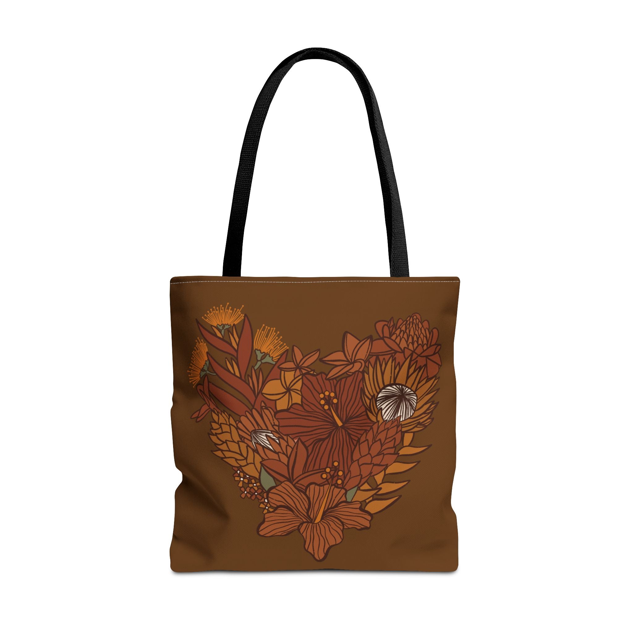 Terra Cotta Floral Heart Tote Bag