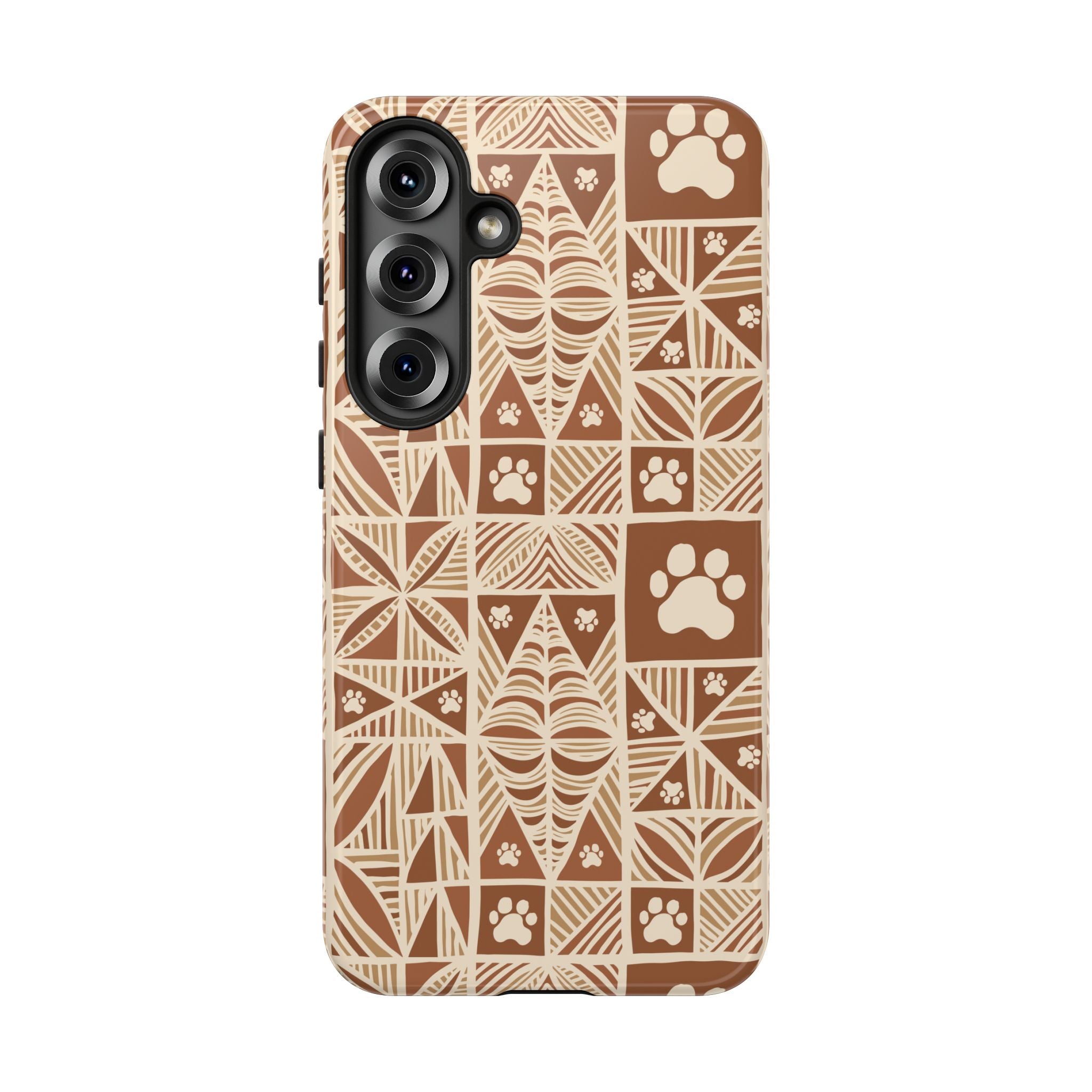 Manu Brown Tribal Paw Print Phone Case — Patterned All-Over-Print Phone Case